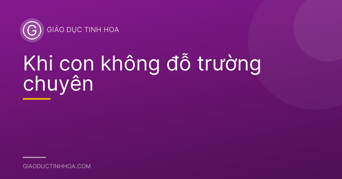 Khi con không đỗ trường chuyên